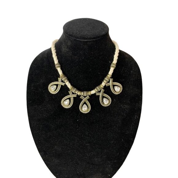 👗 2/$30 👗 Banana Republic Tear Drop Gemstones, Bronze Closure Rope Necklace - Picture 1 of 6